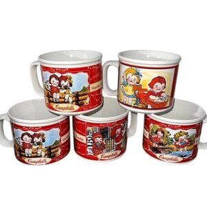 Campbells Kids Vintage Ceramic Mug Collection  5 Pc Set